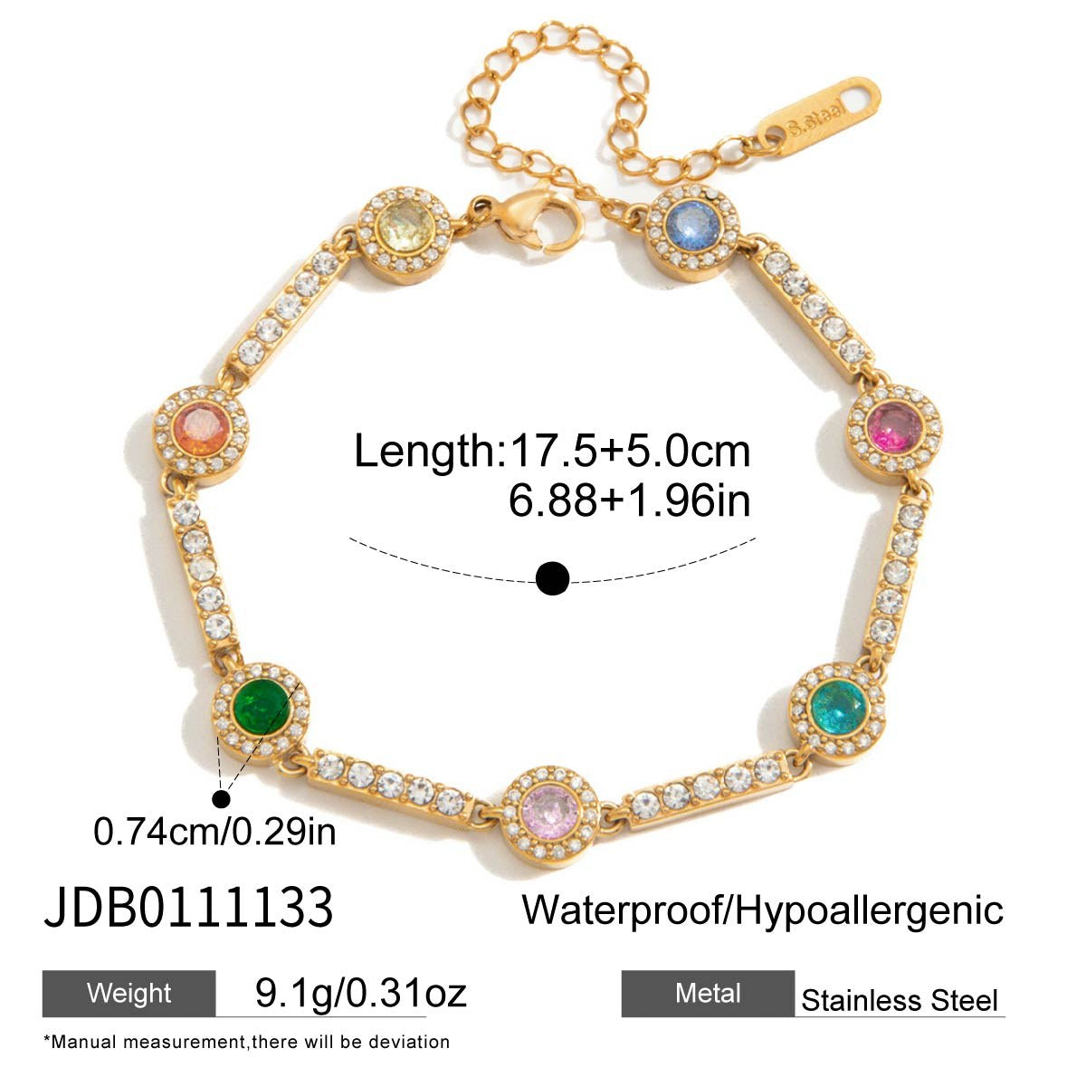 Pretty Rainbow Station Bracelet