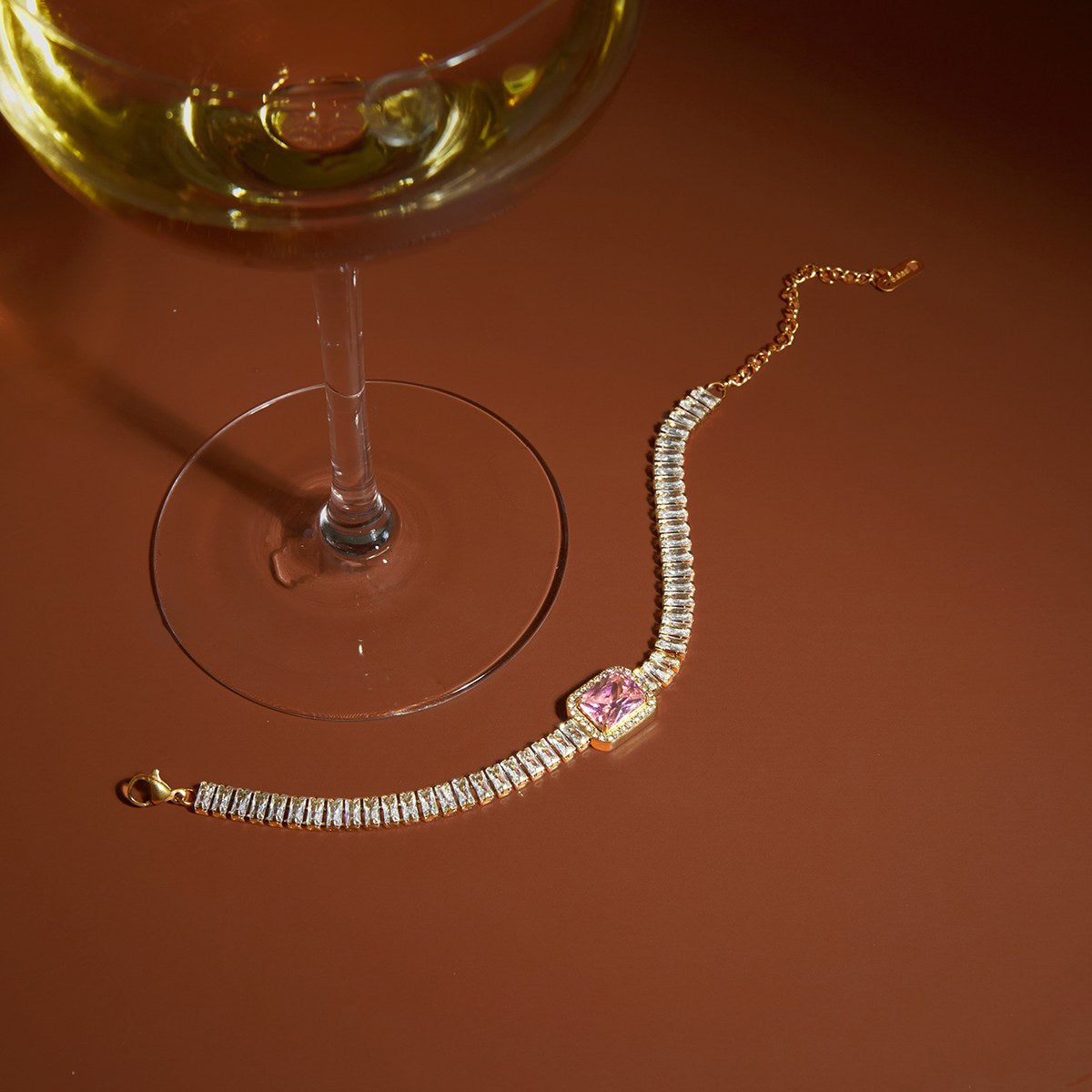 Iconic Pink Baguette Tennis Bracelet
