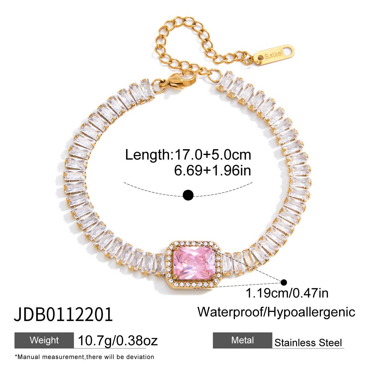 Iconic Pink Baguette Tennis Bracelet