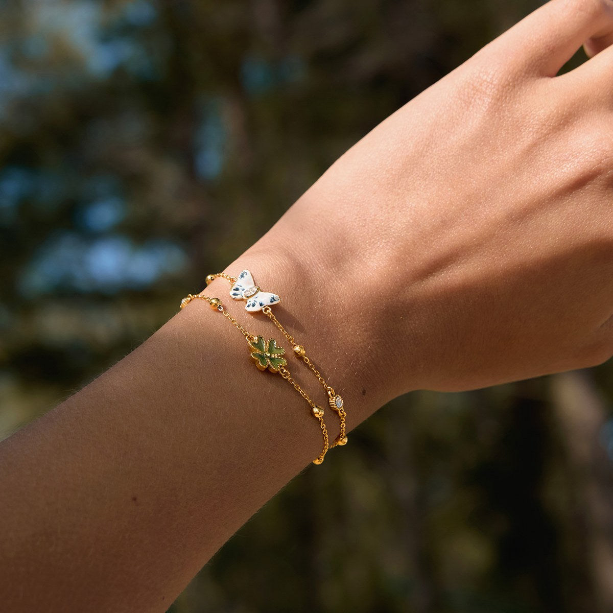 Becoming Butterfly Clover Bracelet