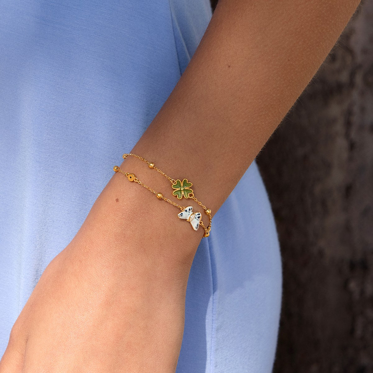 Becoming Butterfly Clover Bracelet