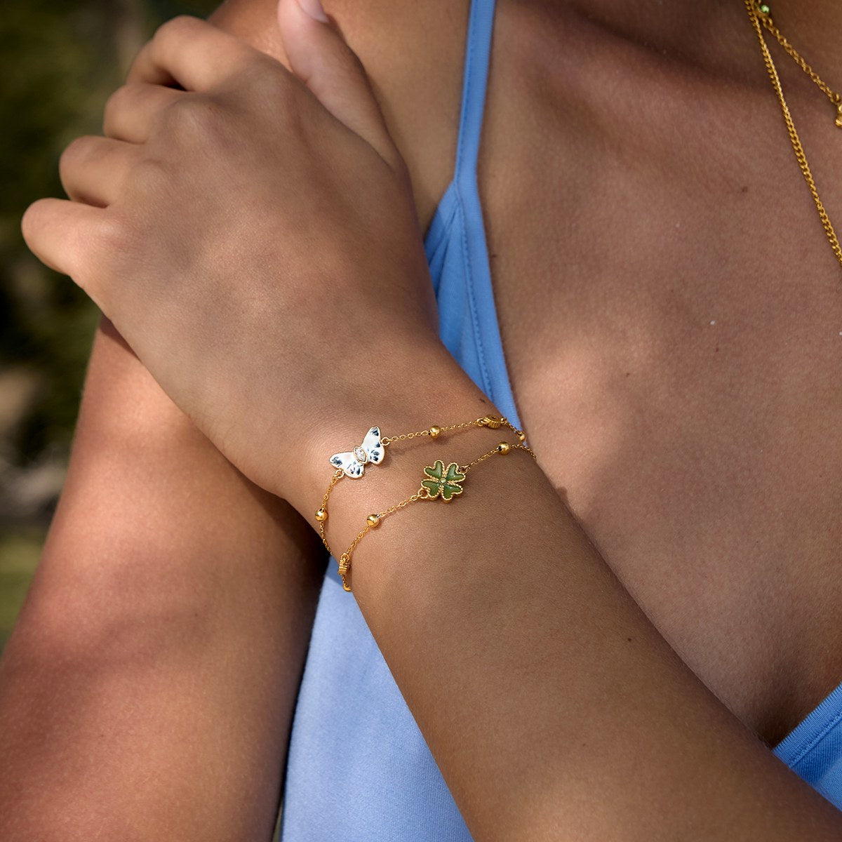 Becoming Butterfly Clover Bracelet
