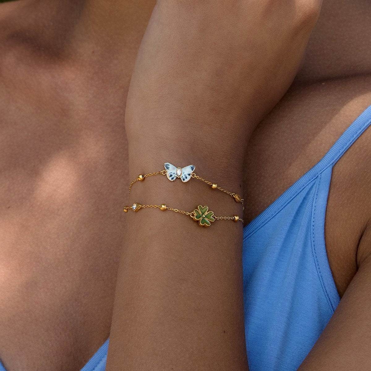 Becoming Butterfly Clover Bracelet