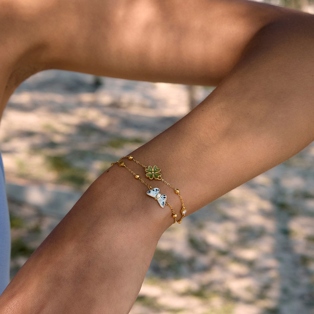 Becoming Butterfly Clover Bracelet