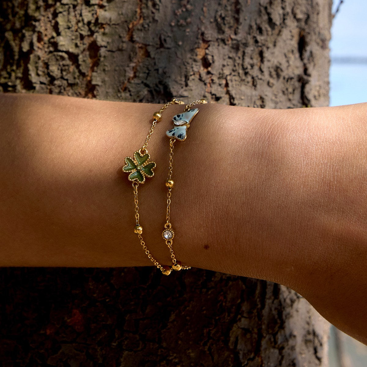 Becoming Butterfly Clover Bracelet