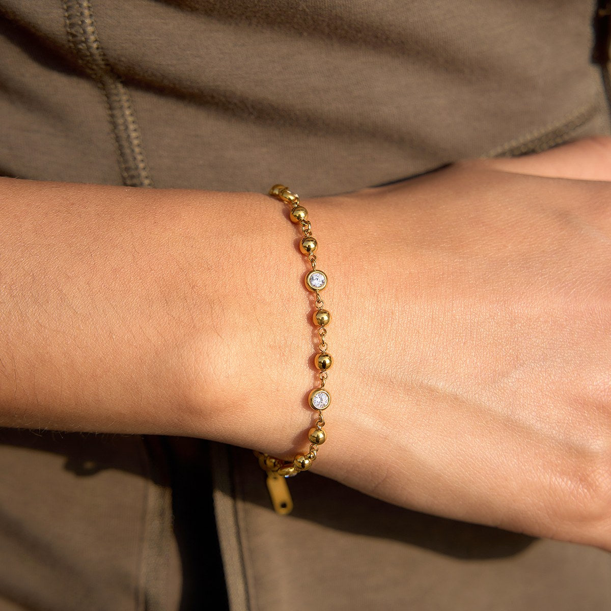 Elevated Bezel Crystal Bracelet
