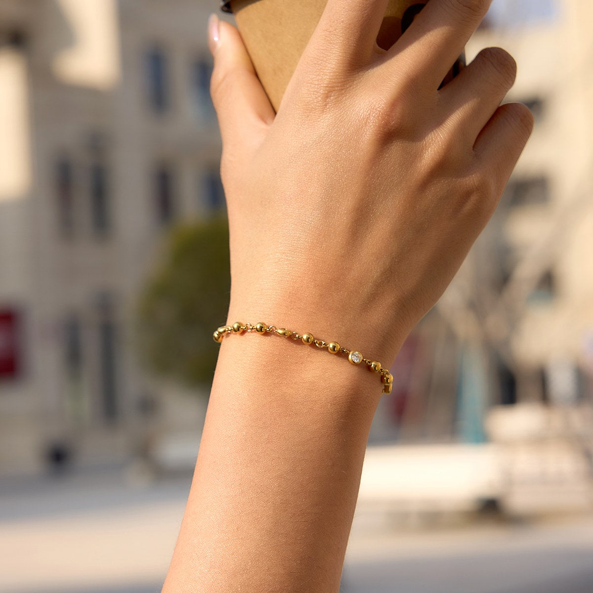 Elevated Bezel Crystal Bracelet