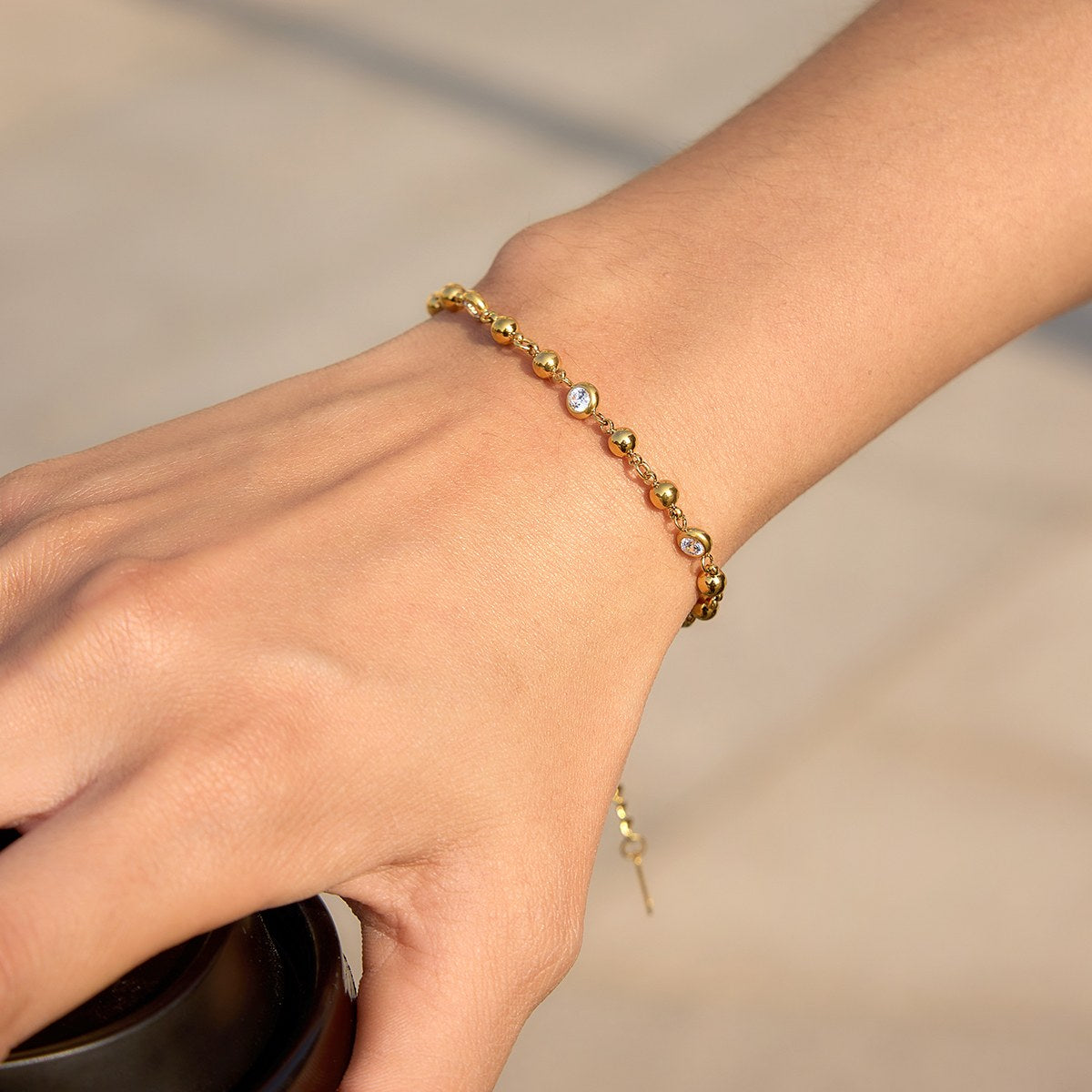 Elevated Bezel Crystal Bracelet