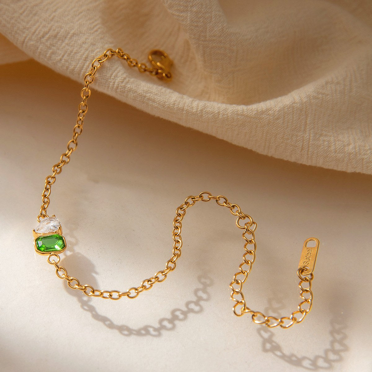 Muse Olive Heart Duo Bracelet