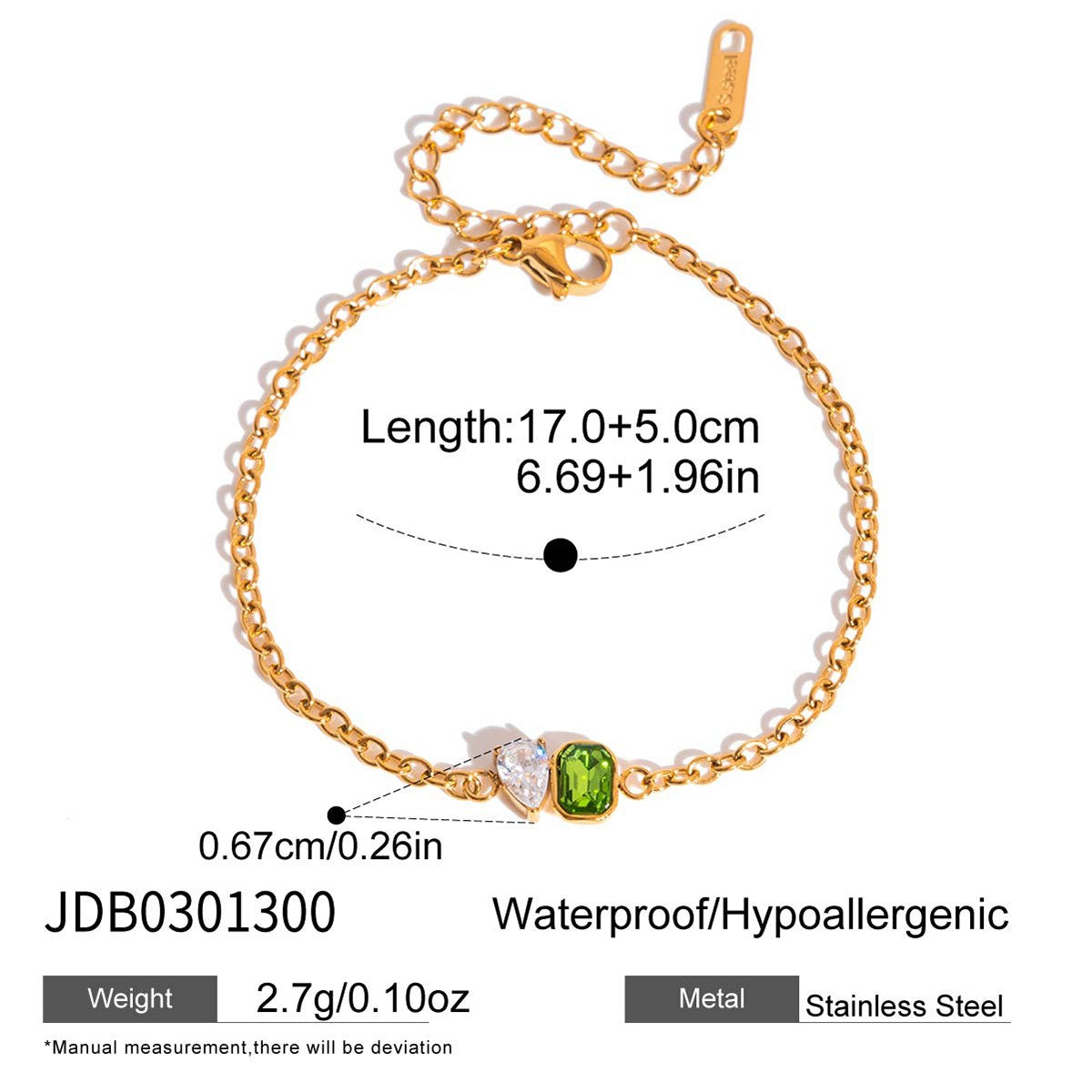 Muse Olive Heart Duo Bracelet