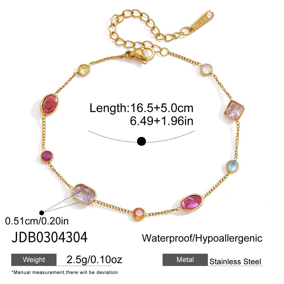 Pretty Pink Gem Bracelet