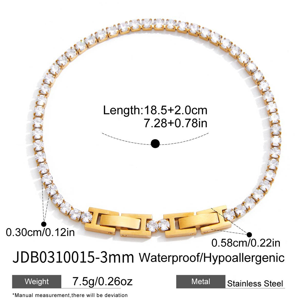 Elevated Classic Tennis Bracelet 3mm