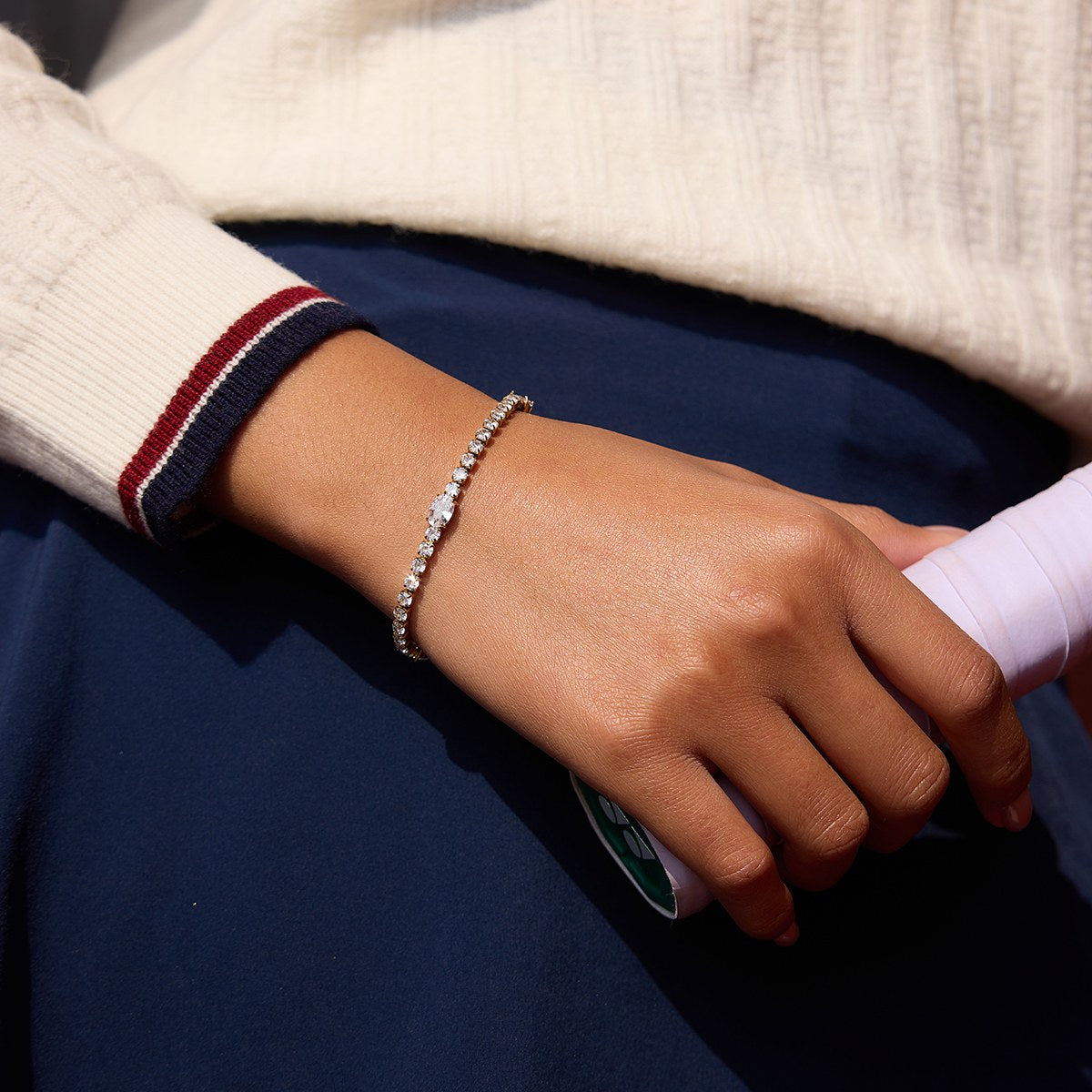 Elevated Oval Accent Tennis Bracelet