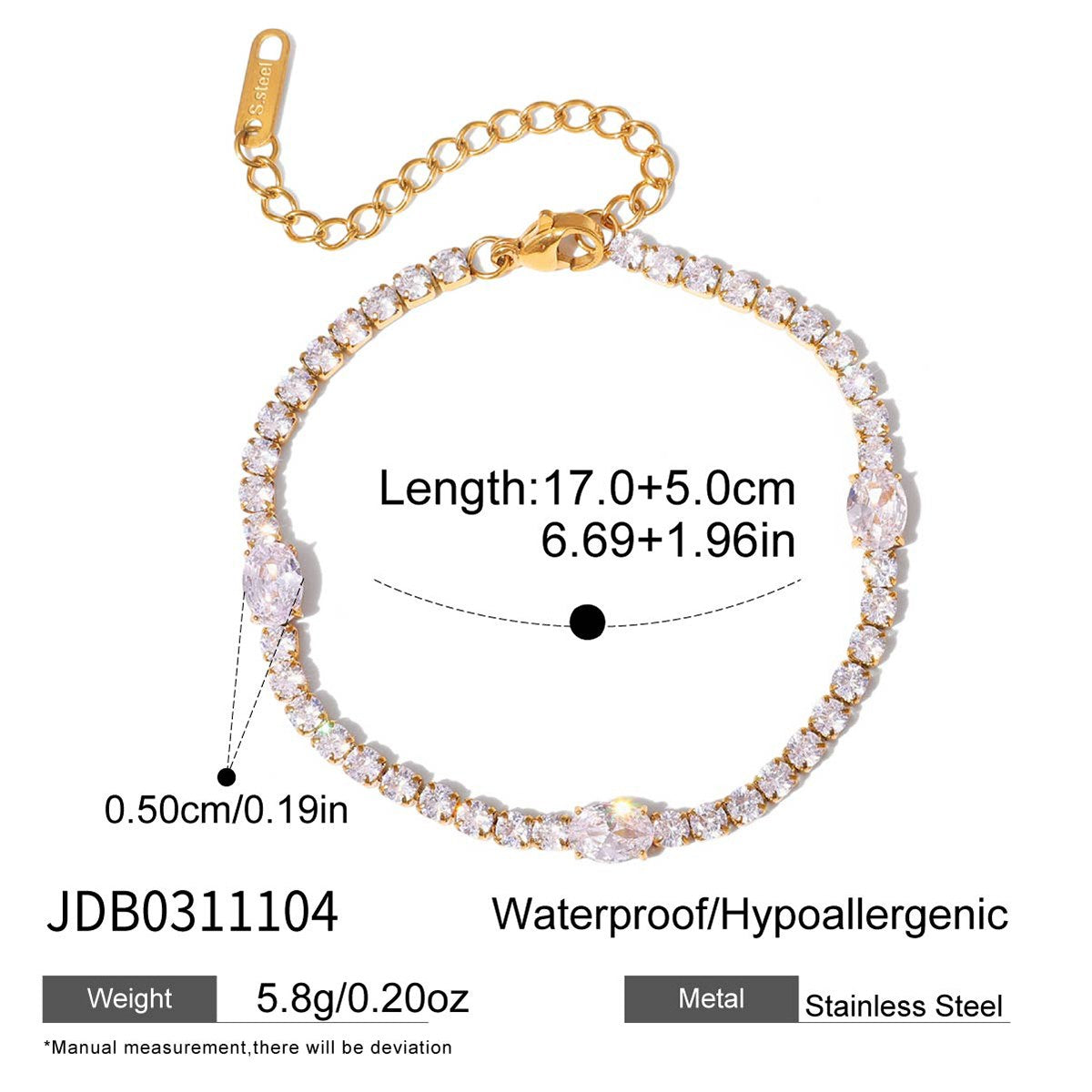 Elevated Oval Accent Tennis Bracelet