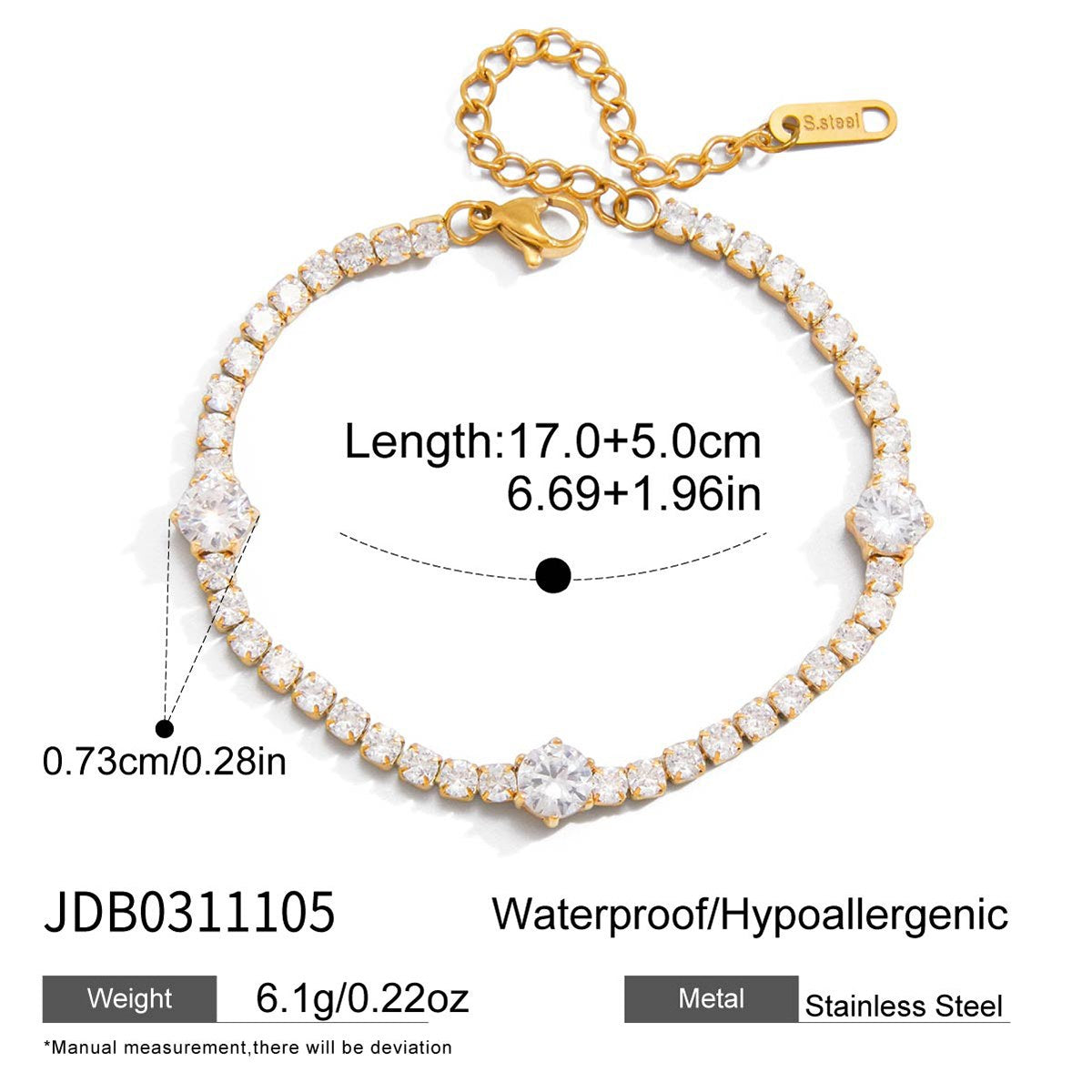Glowing Princess Accent Tennis Bracelet