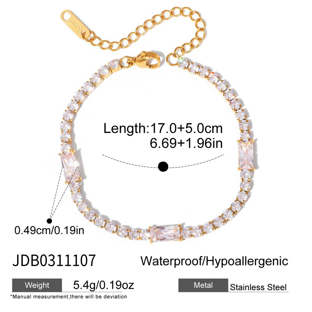 Glowing Emerald Cut Accent Tennis Bracelet