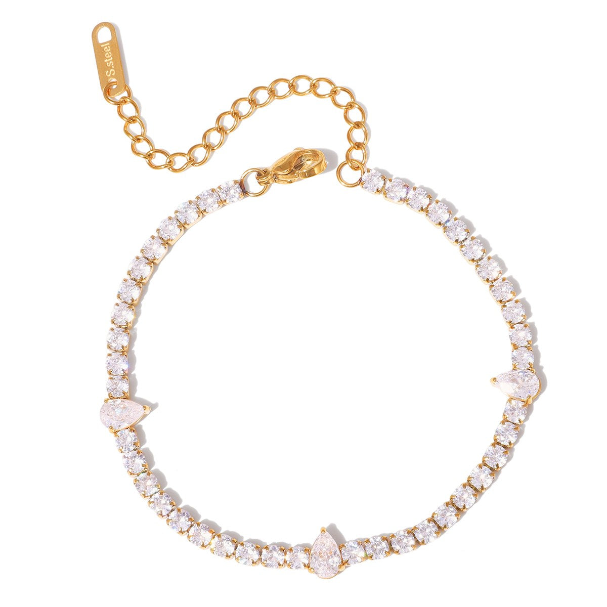 Her Pear Accent Tennis Bracelet