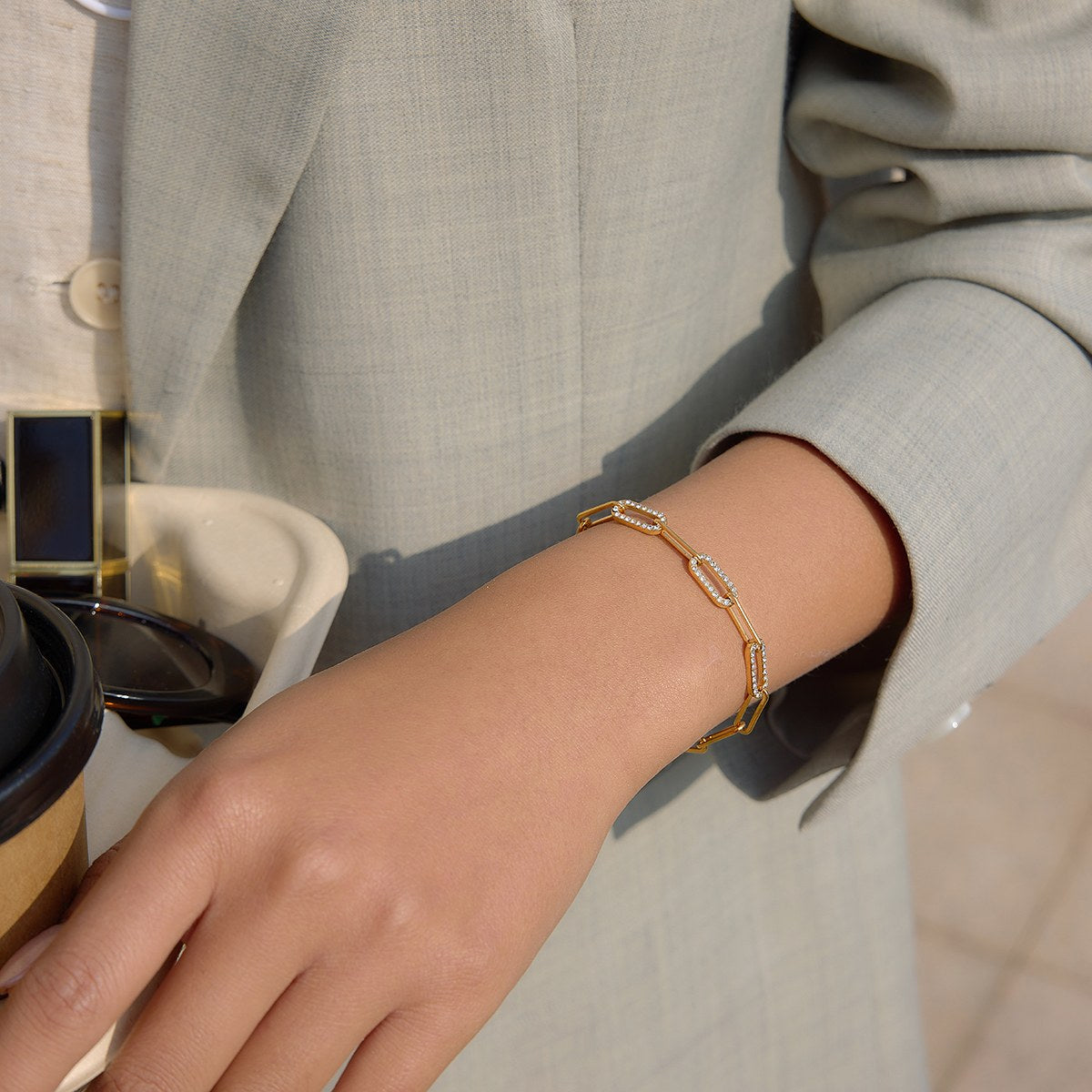 Golden Paperclip Chain Bracelet