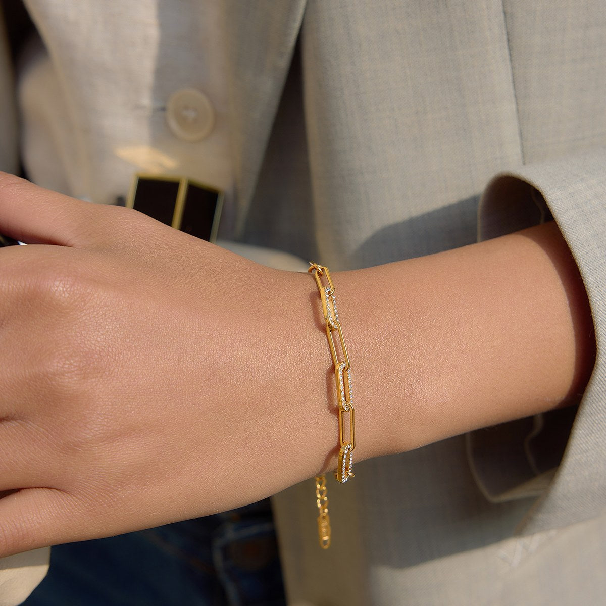 Golden Paperclip Chain Bracelet