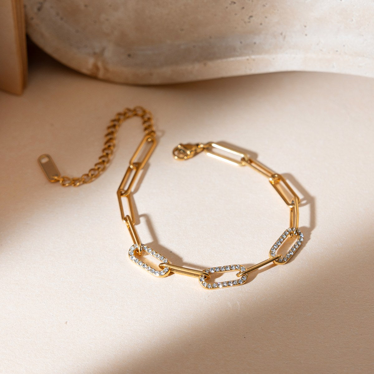 Golden Paperclip Chain Bracelet