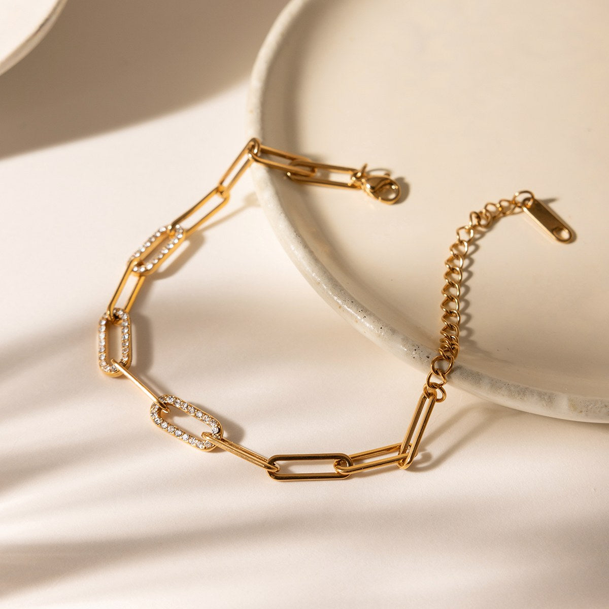 Golden Paperclip Chain Bracelet