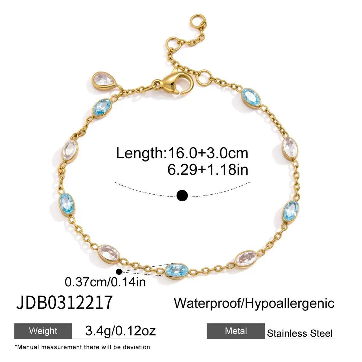 Glowing Aqua Marquise Bracelet