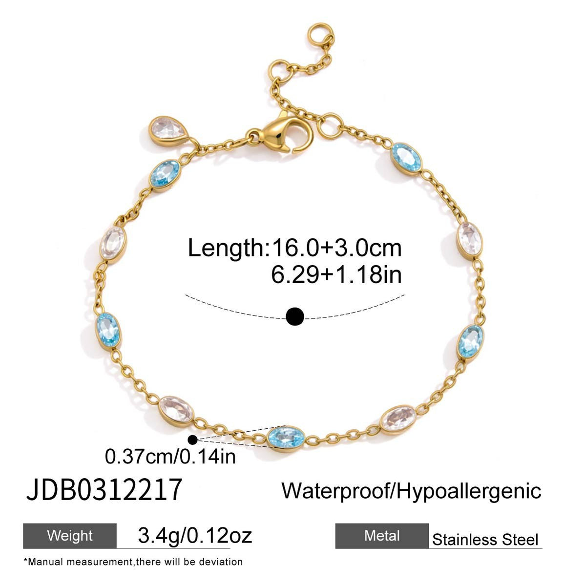 Glowing Aqua Marquise Bracelet