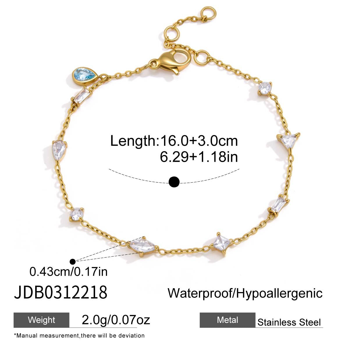 Pretty Crystal Charm Bracelet