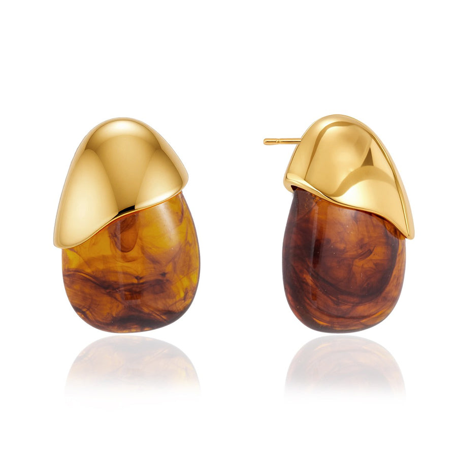Bea Pebble Earrings · Amber