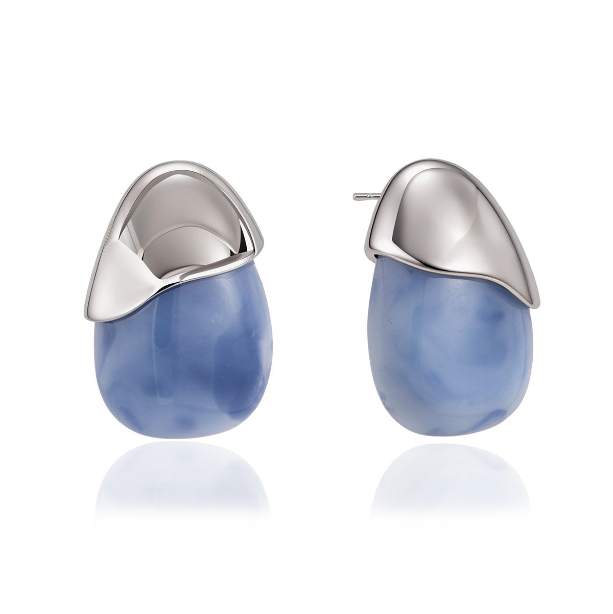 Rare Blue Pebble Earrings · Silver