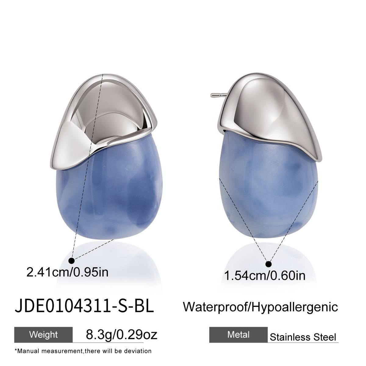 Rare Blue Pebble Earrings · Silver