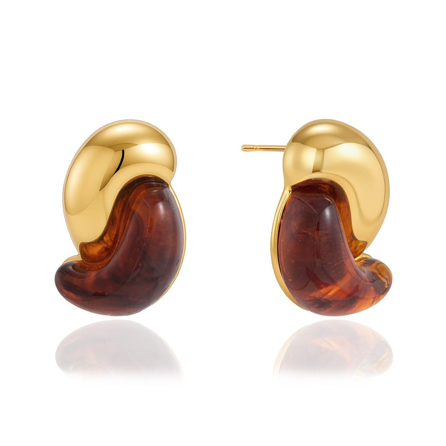 Cleo Swirl Earrings · Amber
