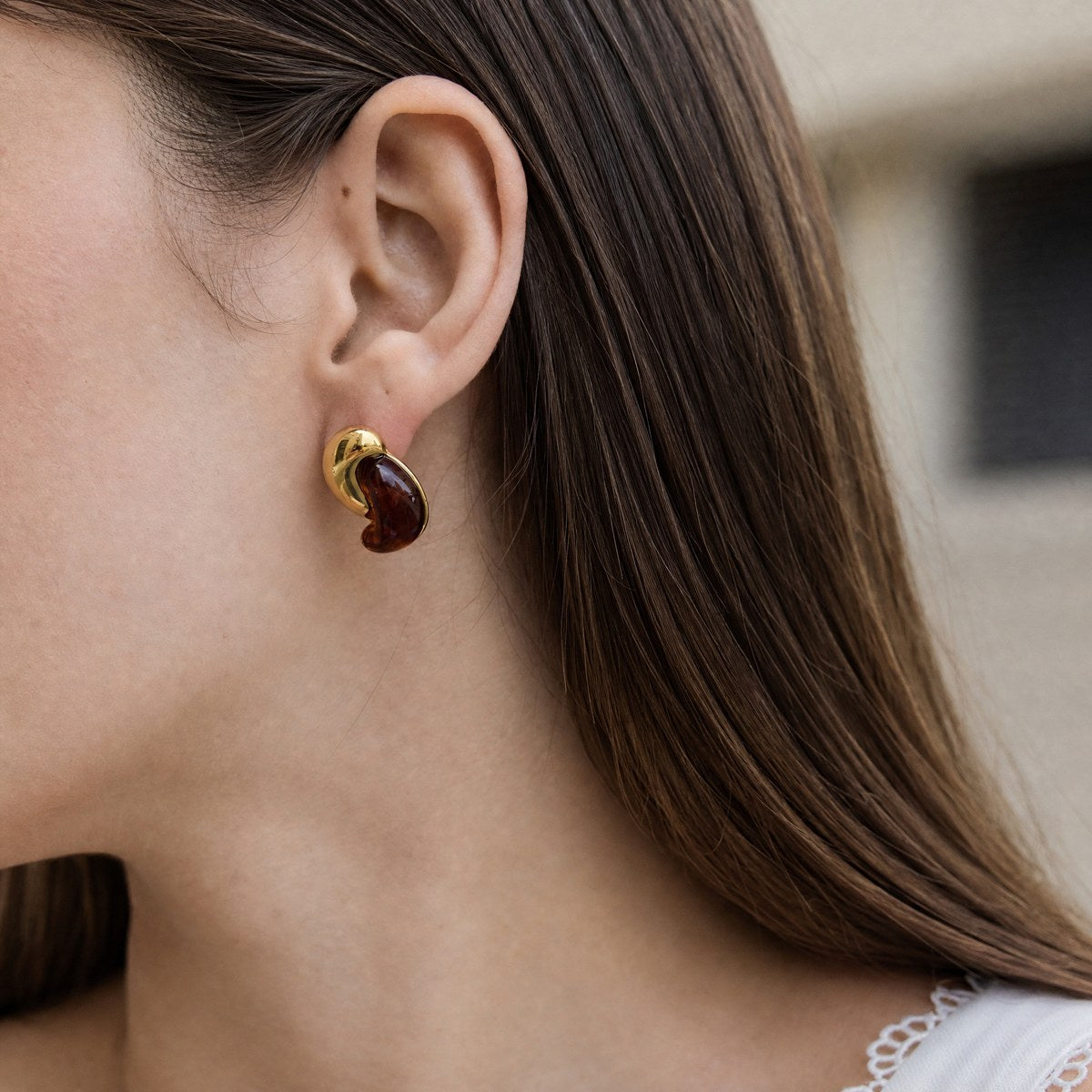 Rare Amber Swirl Earrings