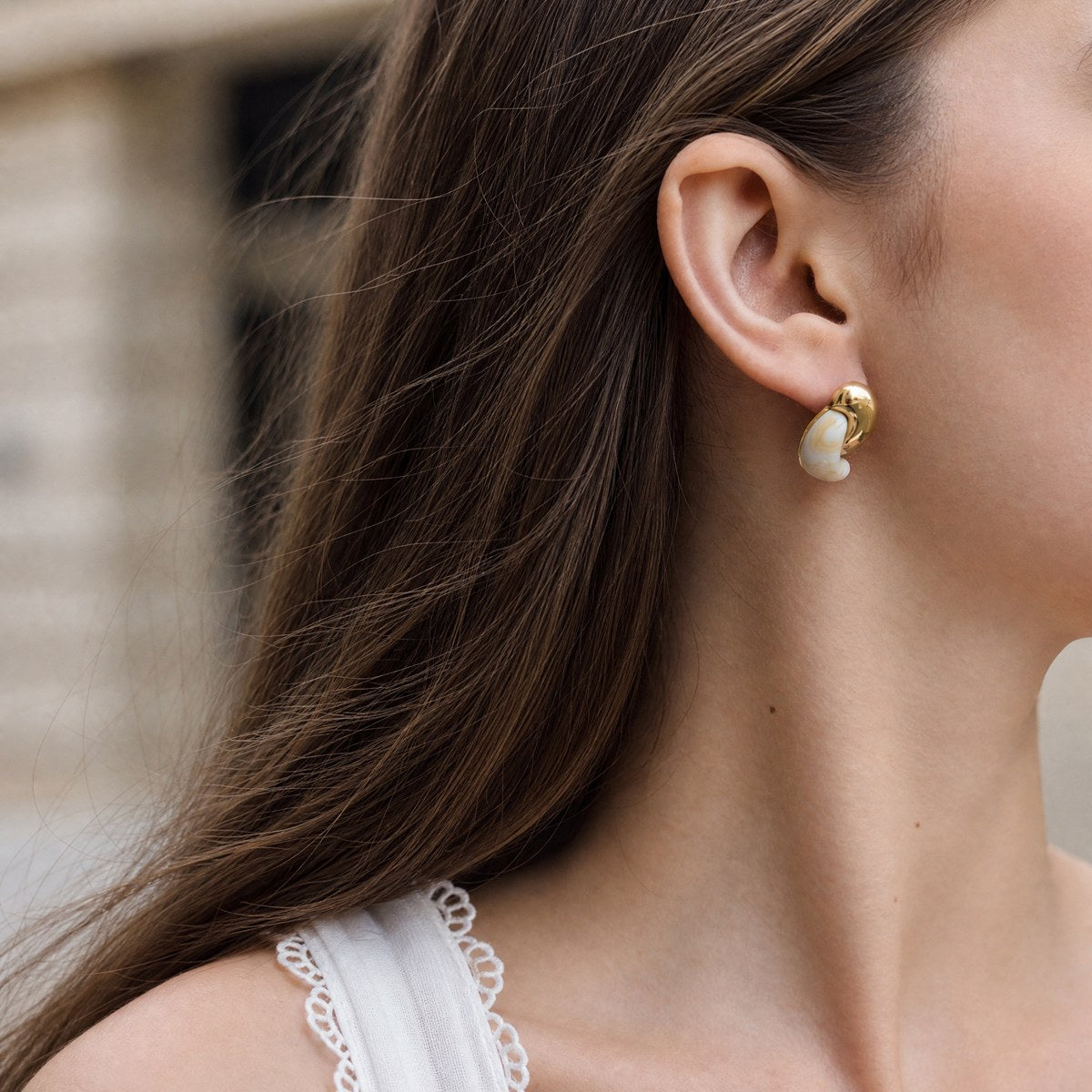 Muse Cream Swirl Earrings