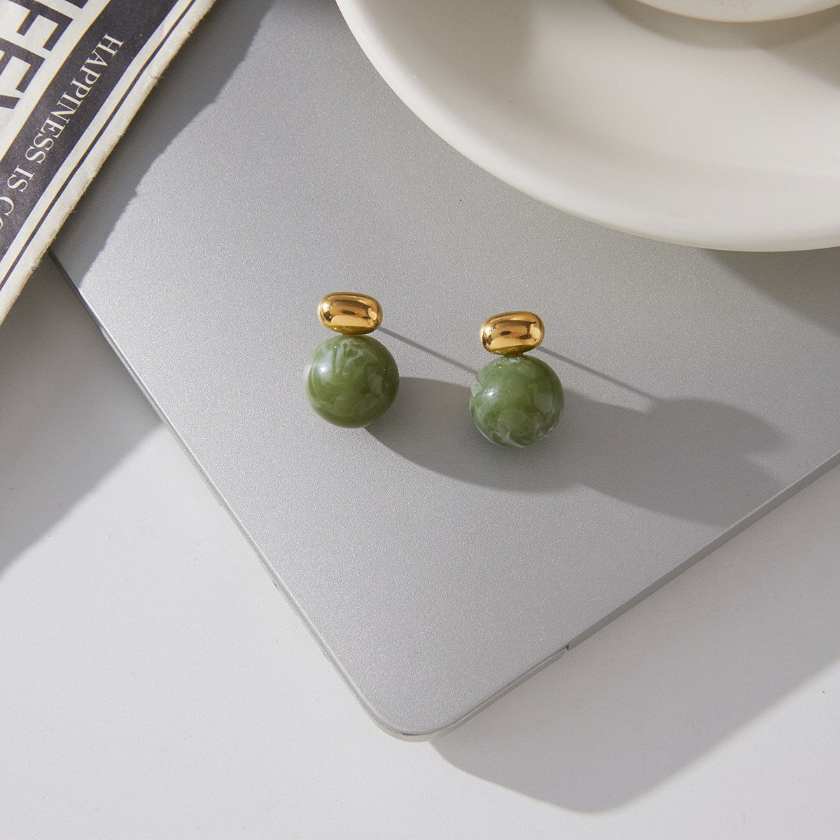Rare Jade Ball Earrings