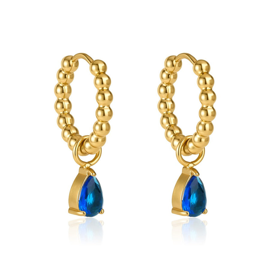 Hana Drop Hoops · Blue