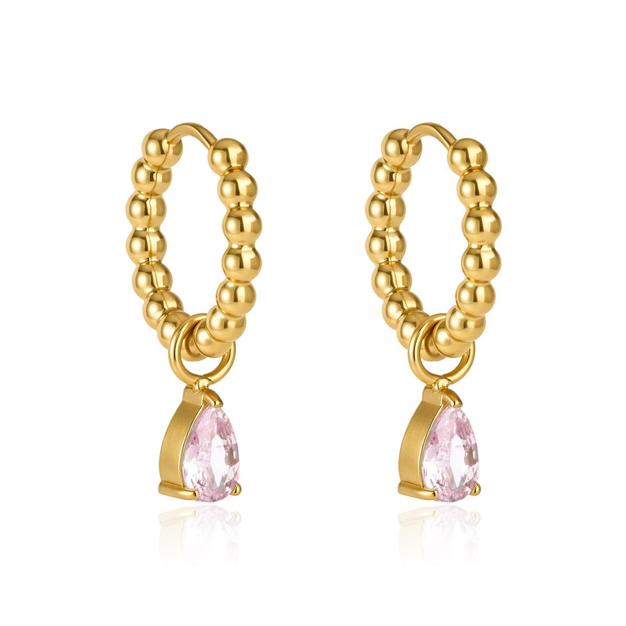 Hana Drop Hoops · Pink