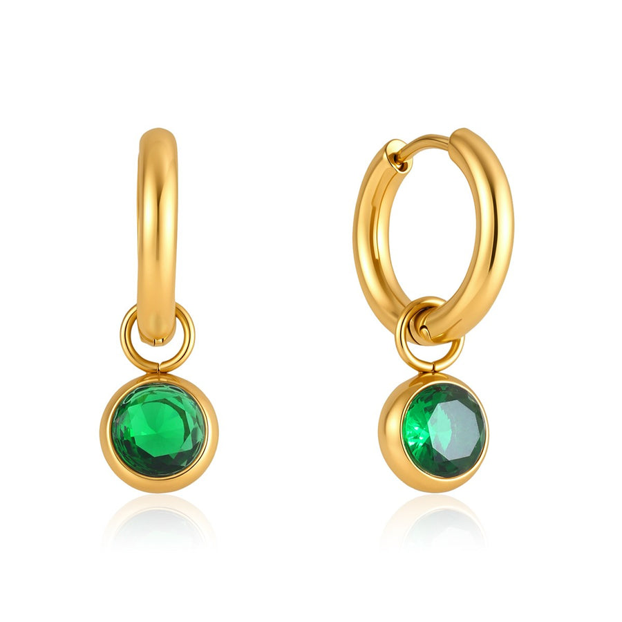 Lea Drop Hoops · Green