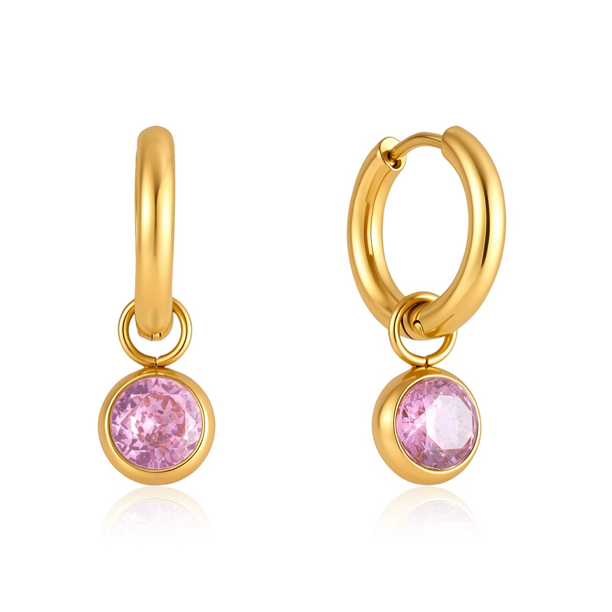 Pretty Pink Solitaire Drop Hoops