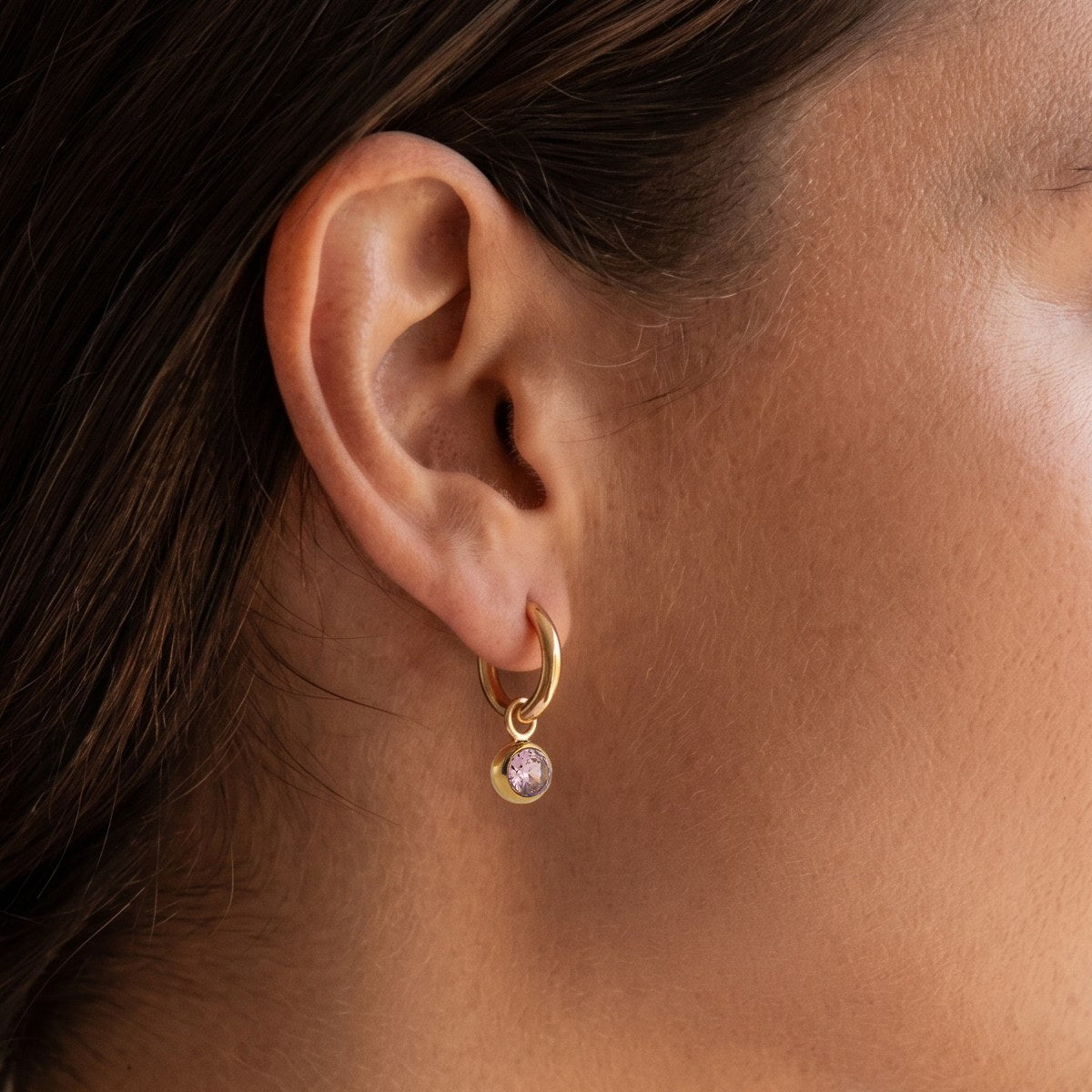 Pretty Pink Solitaire Drop Hoops