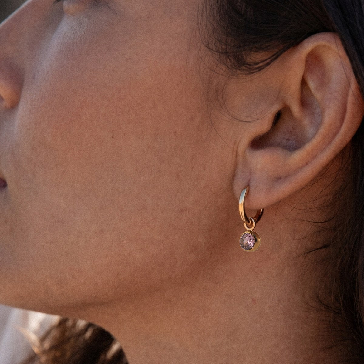 Pretty Pink Solitaire Drop Hoops