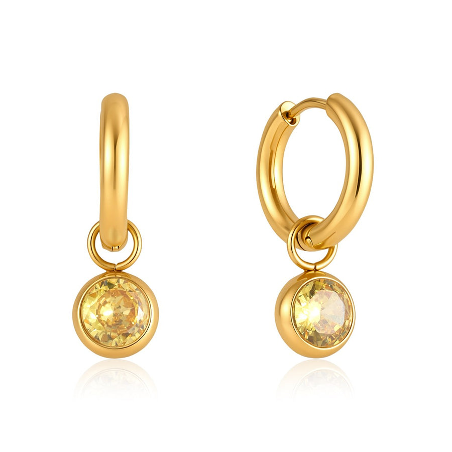 Lea Drop Hoops · Yellow