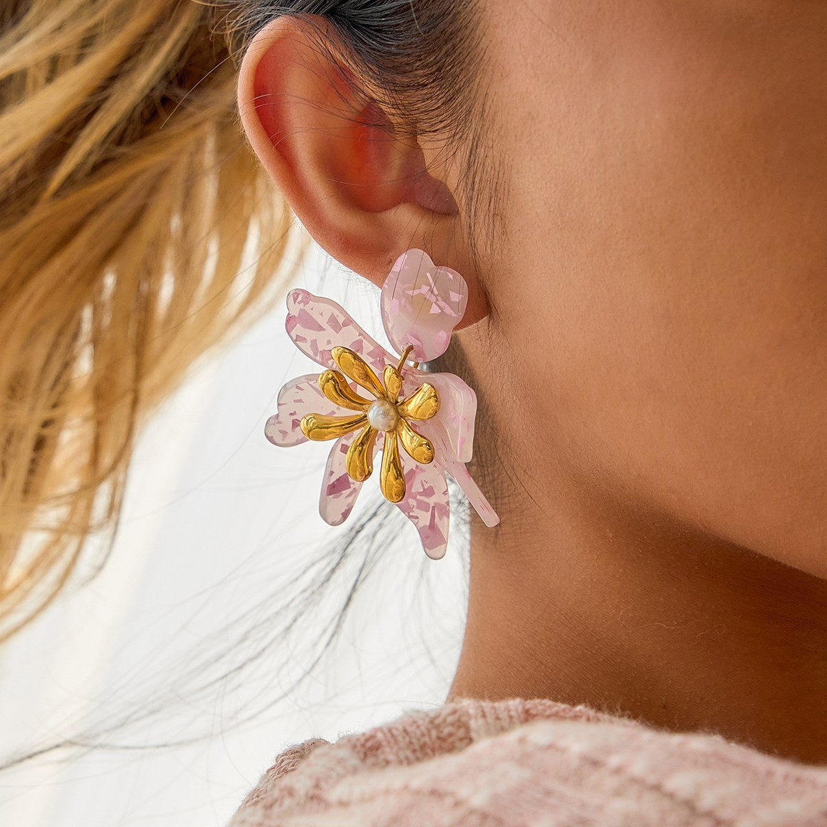 Becoming Pink Lily Earrings