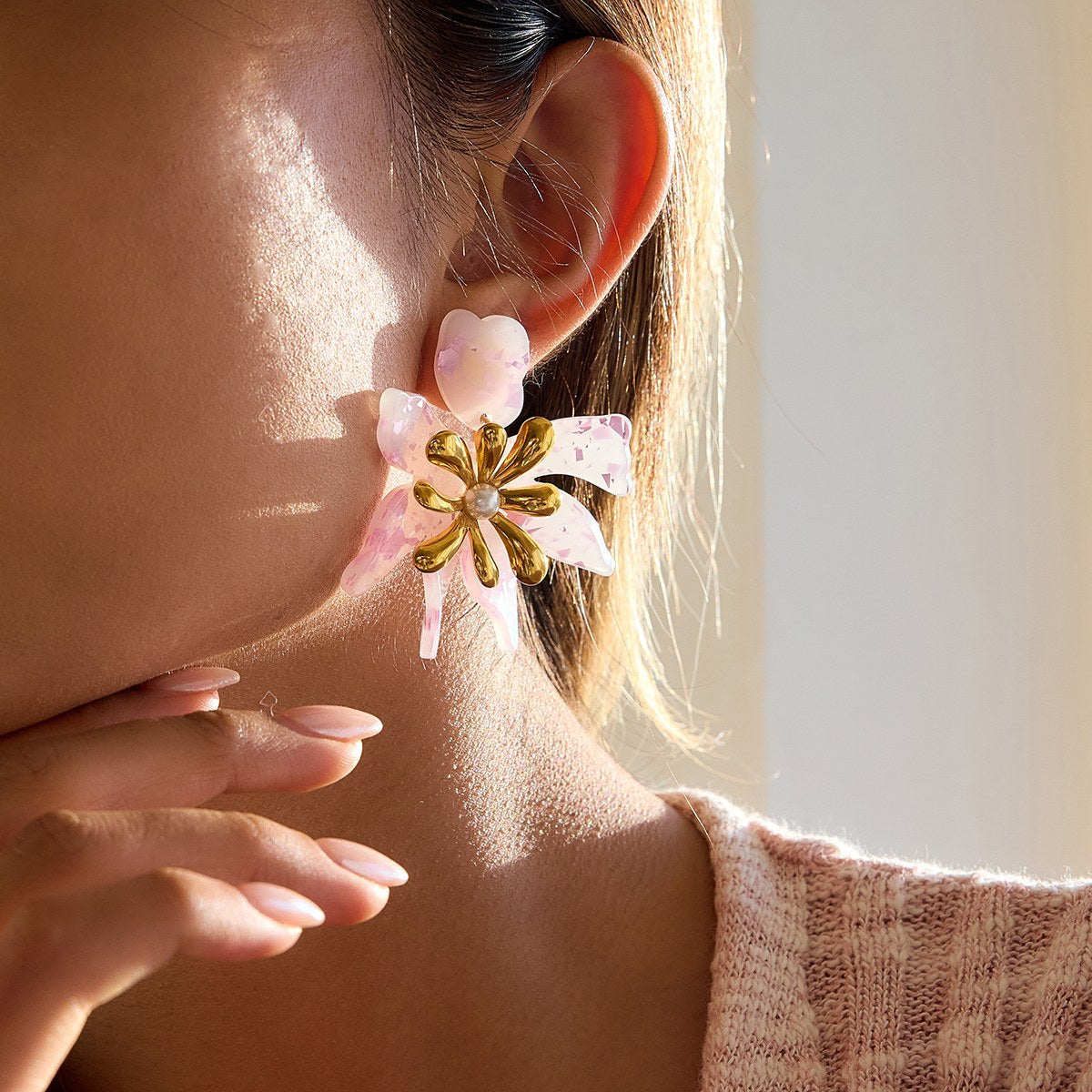 Becoming Pink Lily Earrings