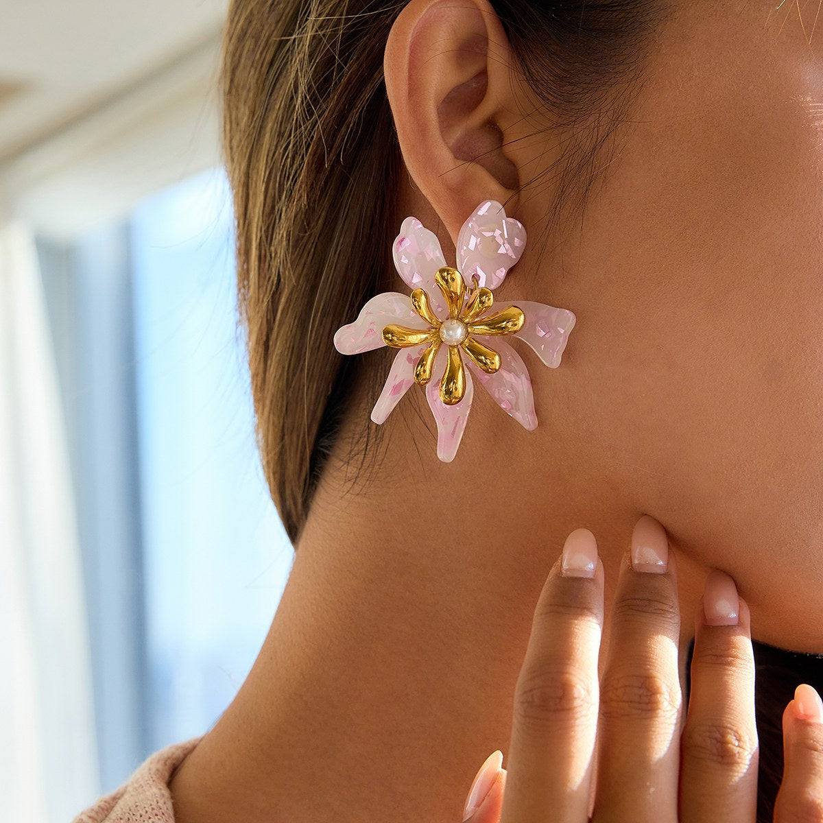 Becoming Pink Lily Earrings