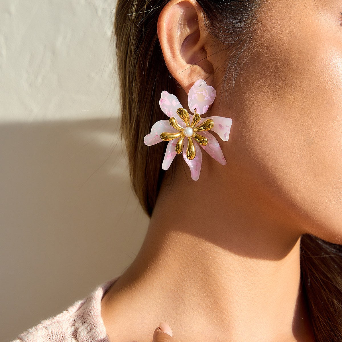 Becoming Pink Lily Earrings