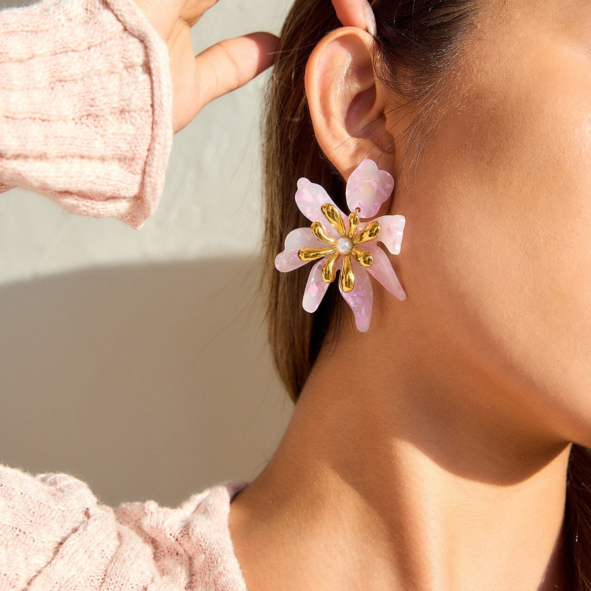 Becoming Pink Lily Earrings