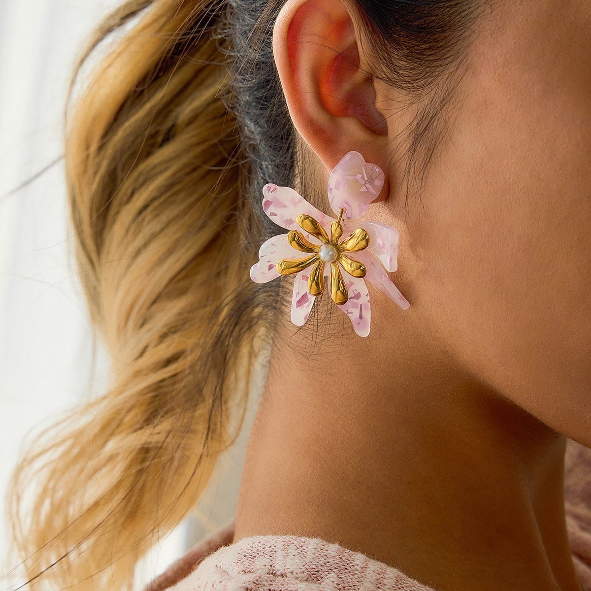 Becoming Pink Lily Earrings