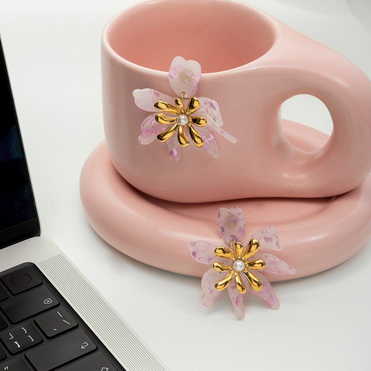 Becoming Pink Lily Earrings