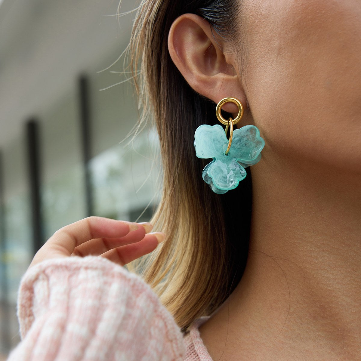 Becoming Mint Petal Earrings